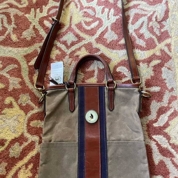 Beautiful Rebecca Ray handmade canvas bag with leather detailing - Picture 2 of 8